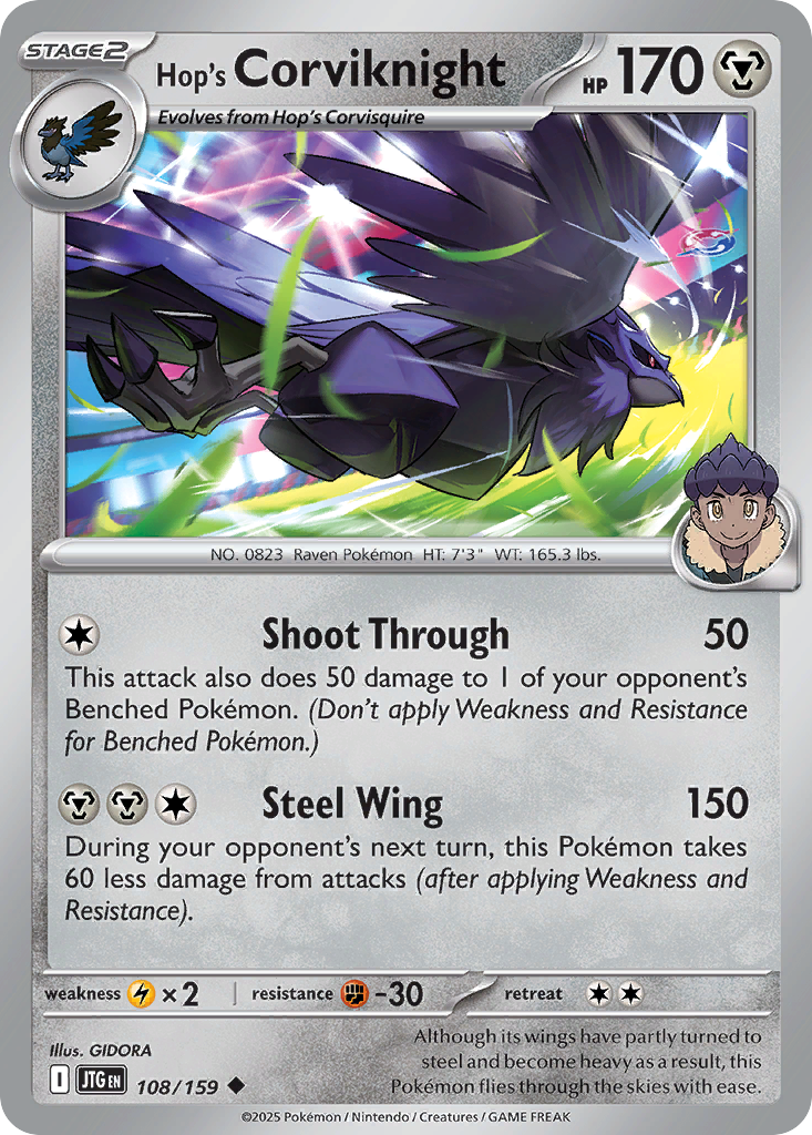 Hop's Corviknight (Reverse Holo) 108/159
