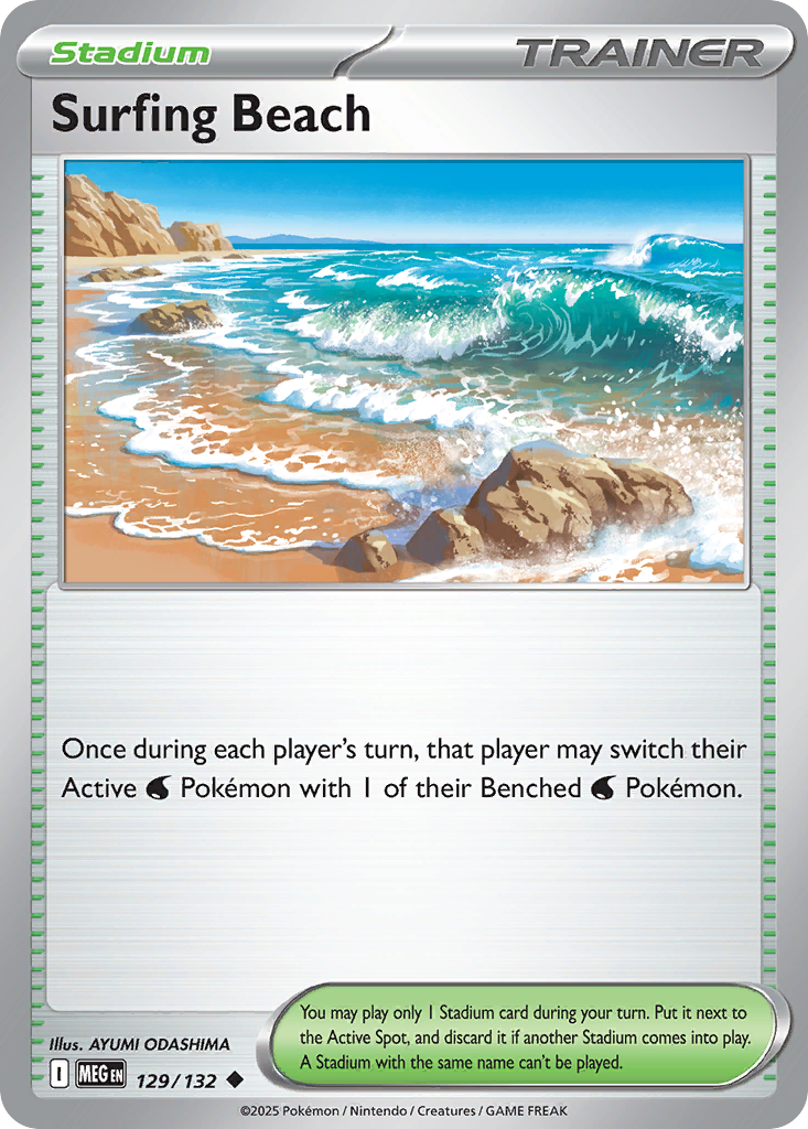 Surfing Beach (Reverse Holo) 129/132