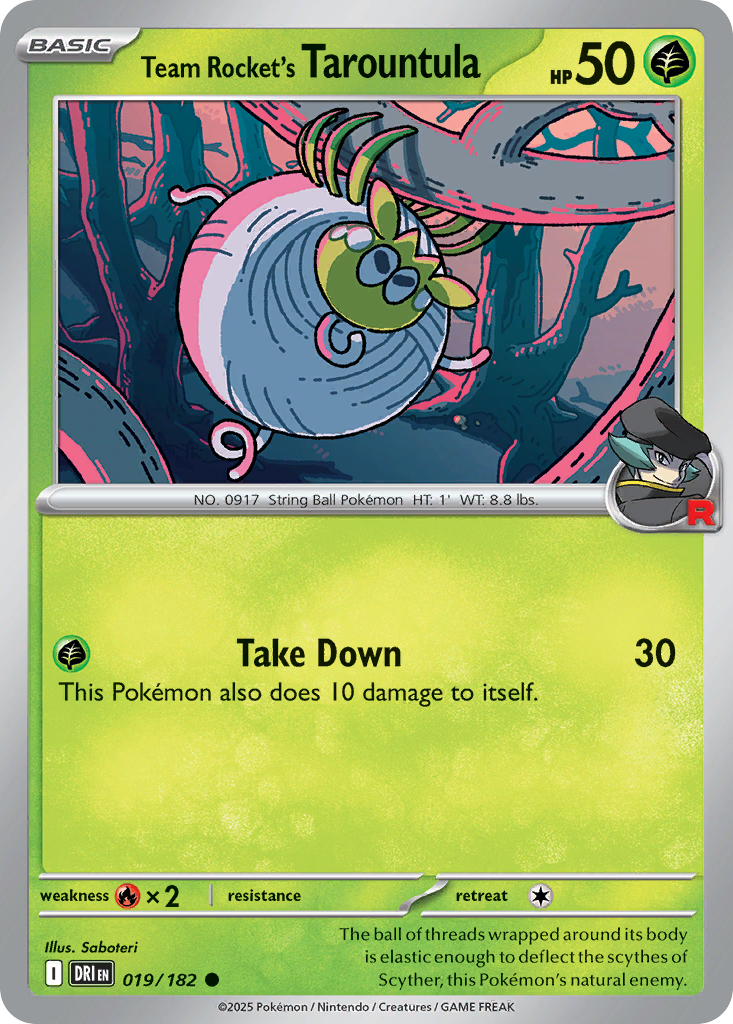 Team Rocket's Tarountula (Reverse Holo) 019/182