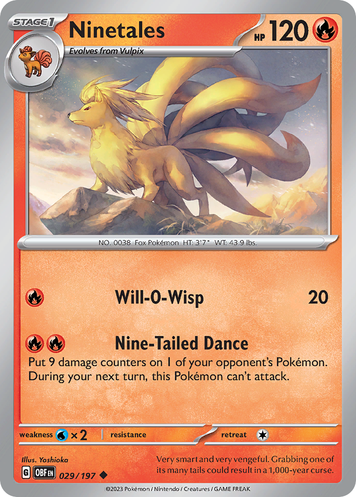 Ninetales (Reverse Holo) 029/197
