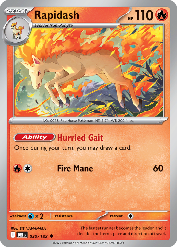 Rapidash (Reverse Holo) 030/182