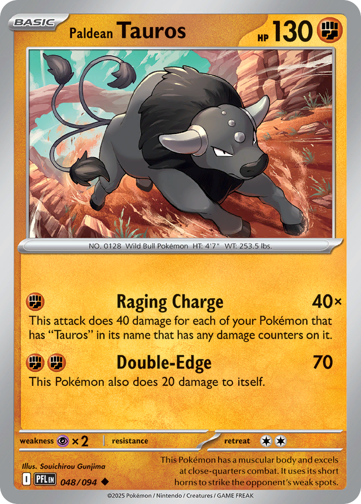Paldean Tauros (Reverse Holo) 48/94