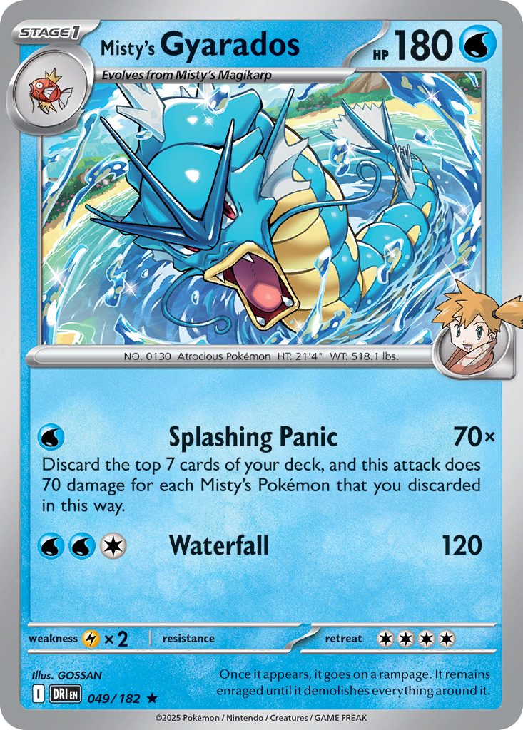 Misty's Gyarados (Reverse Holo) 049/182