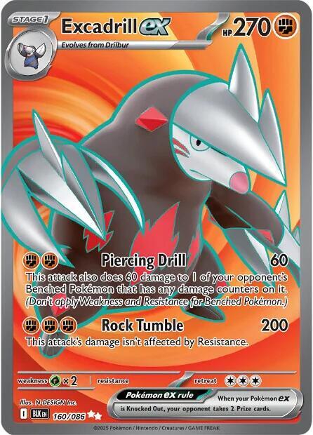 160/086 - Black Bolt - Excadrill ex (Full Art)