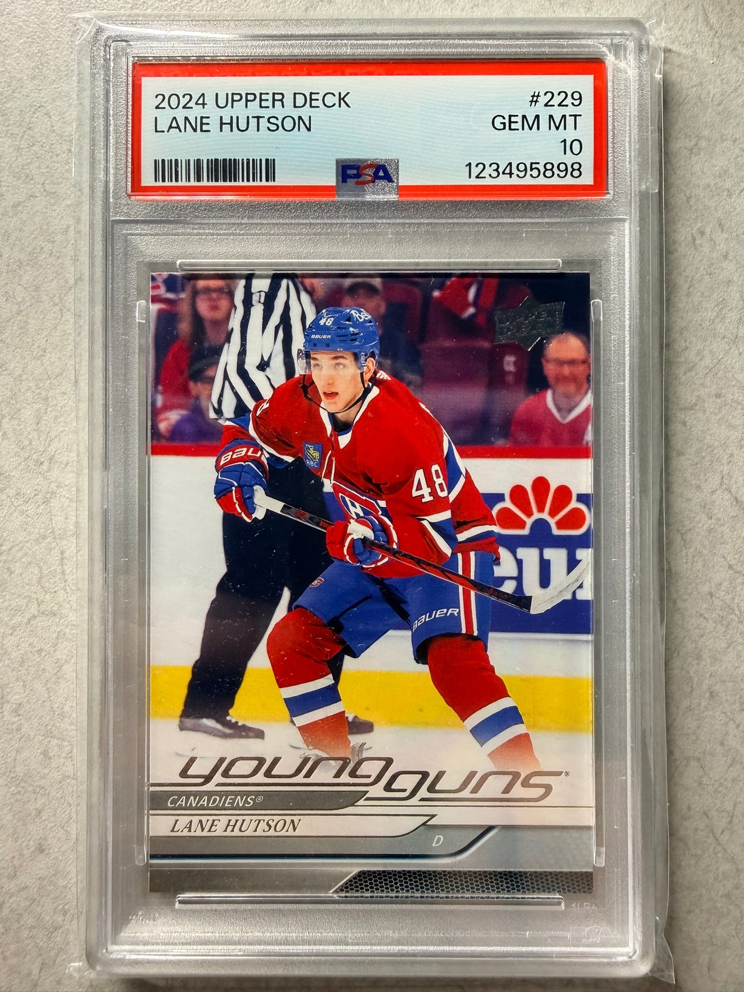 2024 UPPER DECK #229 LANE HUTSON YOUNG GUNS RC ROOKIE PSA 10