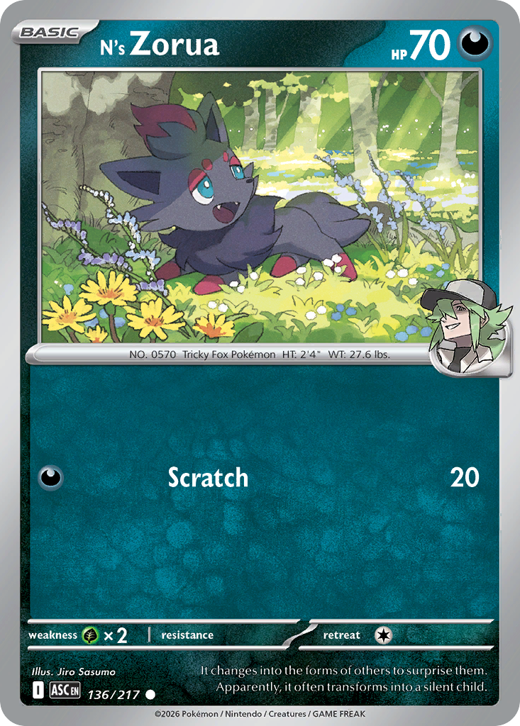 136 N's Zorua - Ascended Heroes | Pokémon TCG