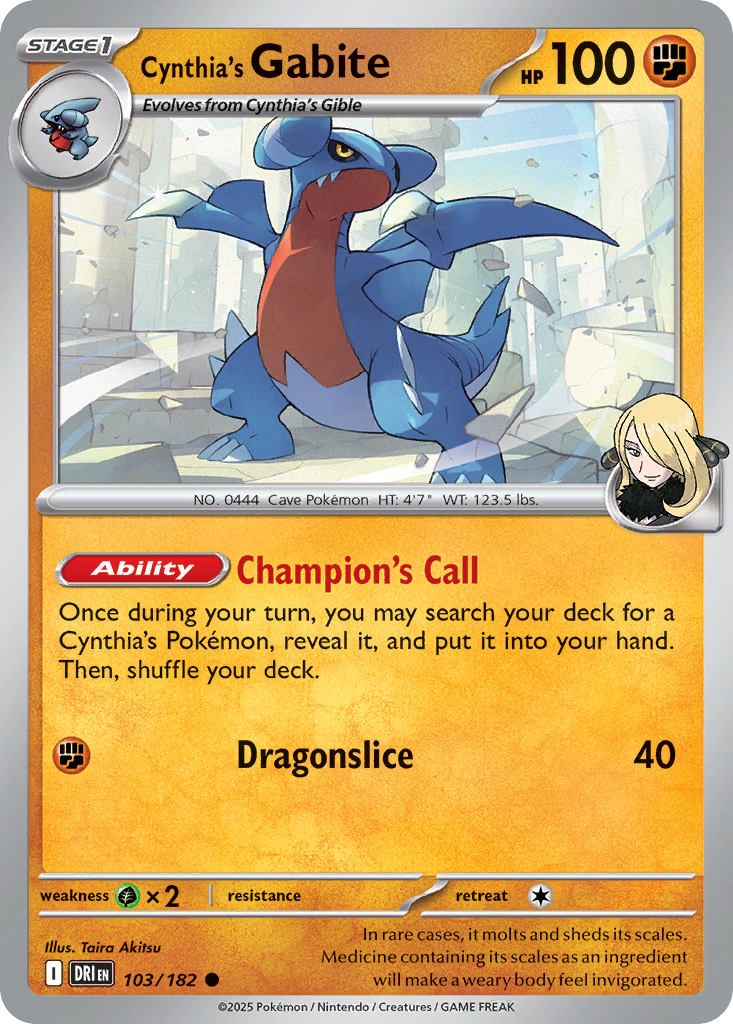 Cynthia's Gabite (Reverse Holo) 103/182