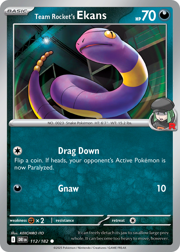 Team Rocket's Ekans (Reverse Holo) 112/182