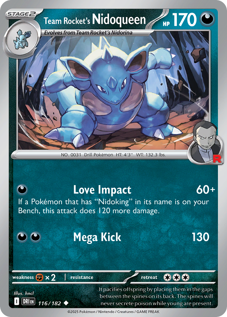 Team Rocket's Nidoqueen (Reverse Holo) 116/182