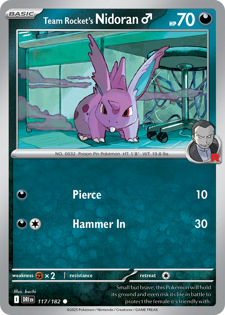 Team Rocket's Nidoran♂ 117/182