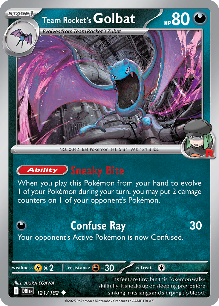 Team Rocket's Golbat (Reverse Holo) 121/182