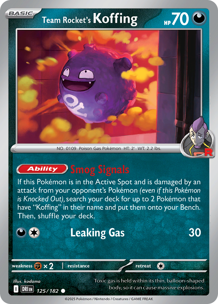 Team Rocket's Koffing (Reverse Holo) 125/182