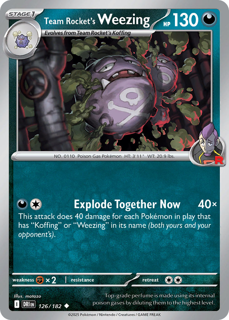 Team Rocket's Weezing (Reverse Holo) 126/182