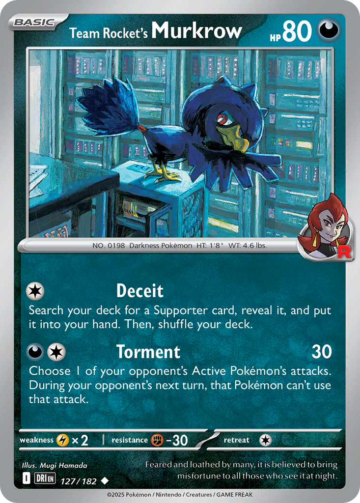 Team Rocket's Murkrow (Reverse Holo) 127/182