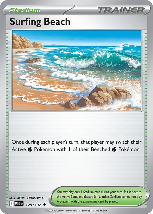 Surfing Beach (Reverse Holo) 129/132