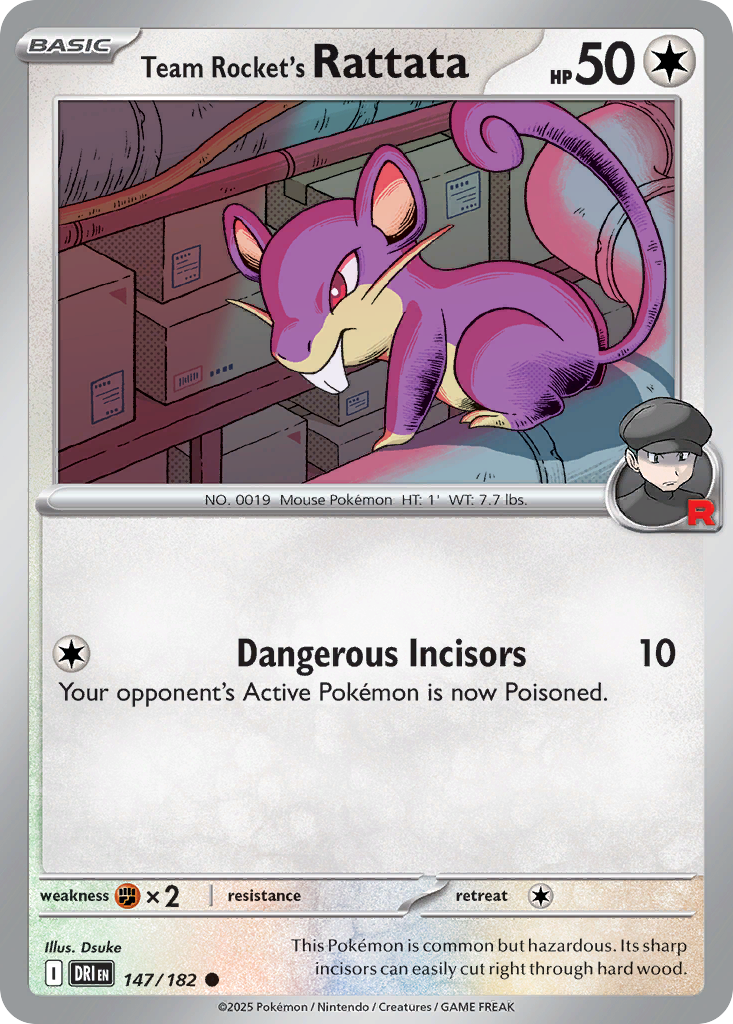 Team Rocket's Rattata (Reverse Holo) 147/182