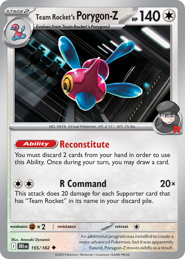 Team Rocket's Porygon-Z (Reverse Holo) 155/182