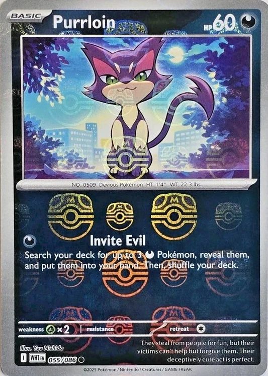 055/086 -  White Flare - Purrloin (Masterball)