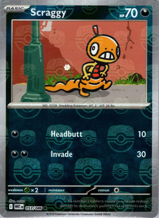 057/086 -  White Flare - Scraggy (Masterball)