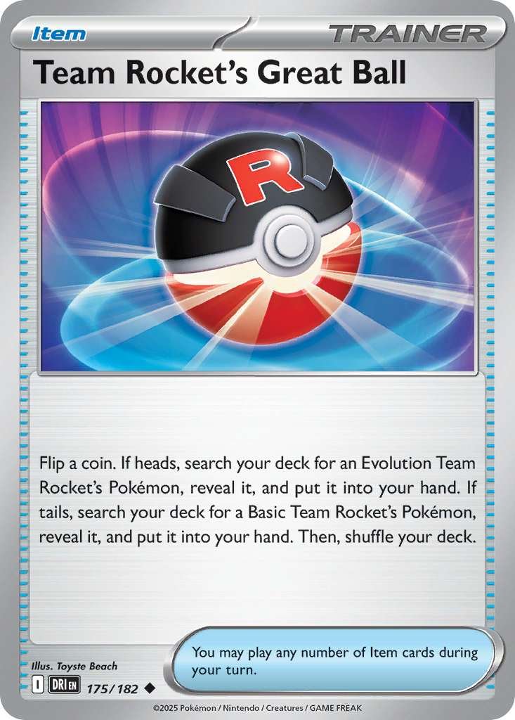 Team Rocket's Great Ball (Reverse Holo) 175/182