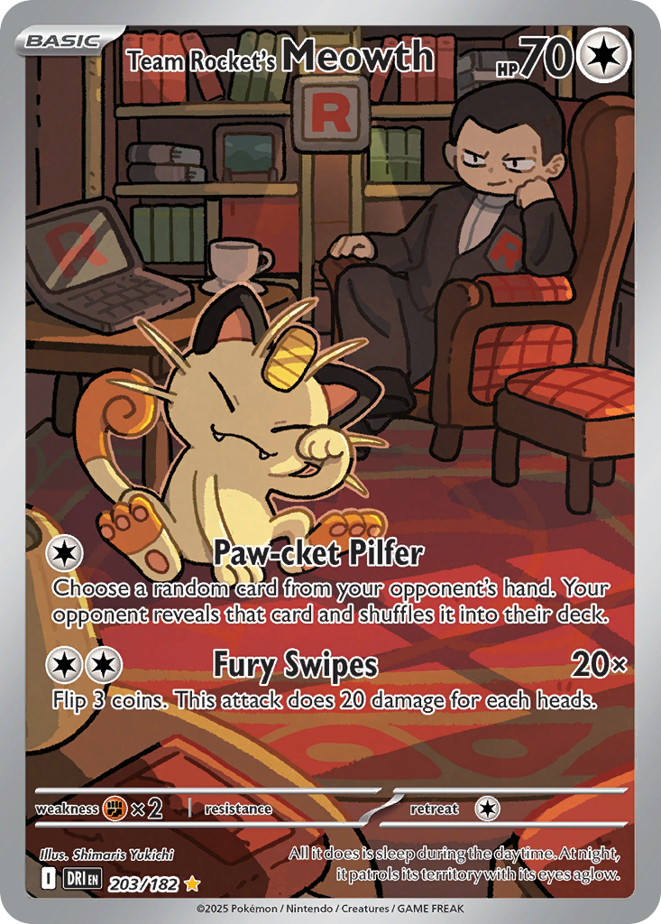 Team Rocket's Meowth 203/182
