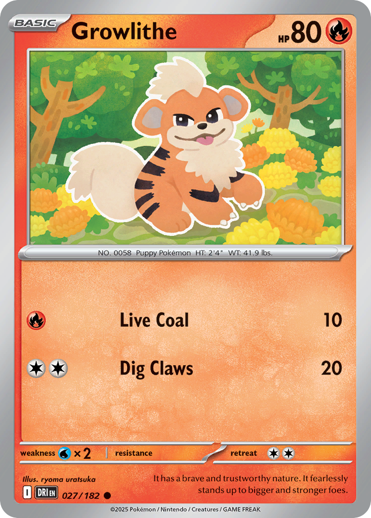 Growlithe (Reverse Holo) 027/182