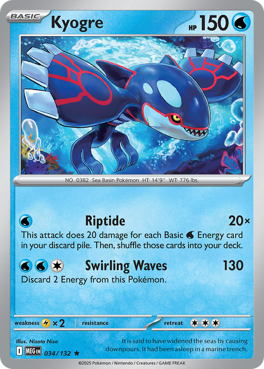 Kyogre (Reverse Holo) 034/132