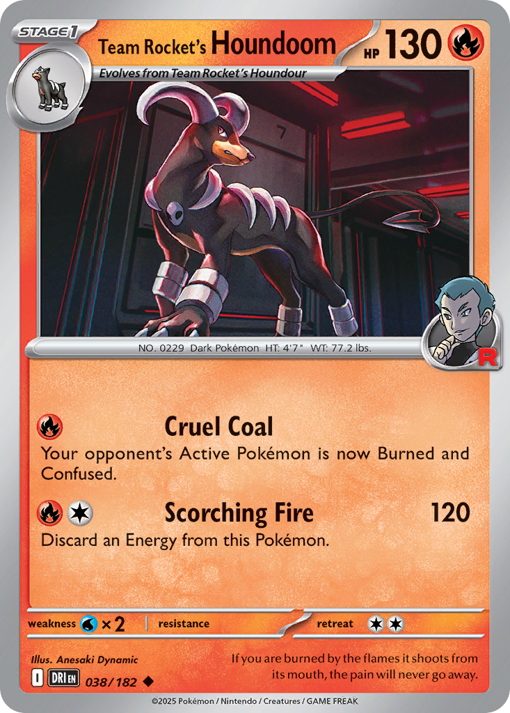 Team Rocket's Houndoom (Reverse Holo) 038/182
