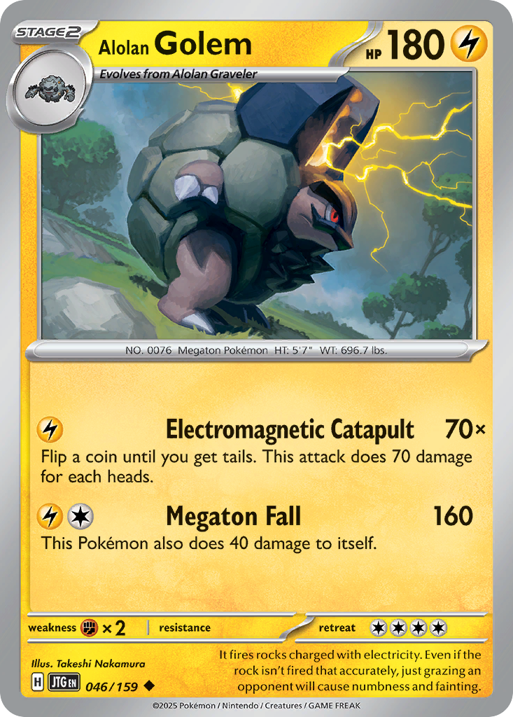 Alolan Golem (Reverse Holo) 046/159