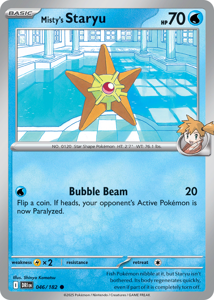 Misty's Staryu (Reverse Holo) 046/182
