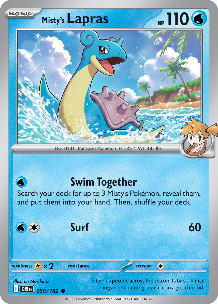Misty's Lapras (Reverse Holo) 050/182