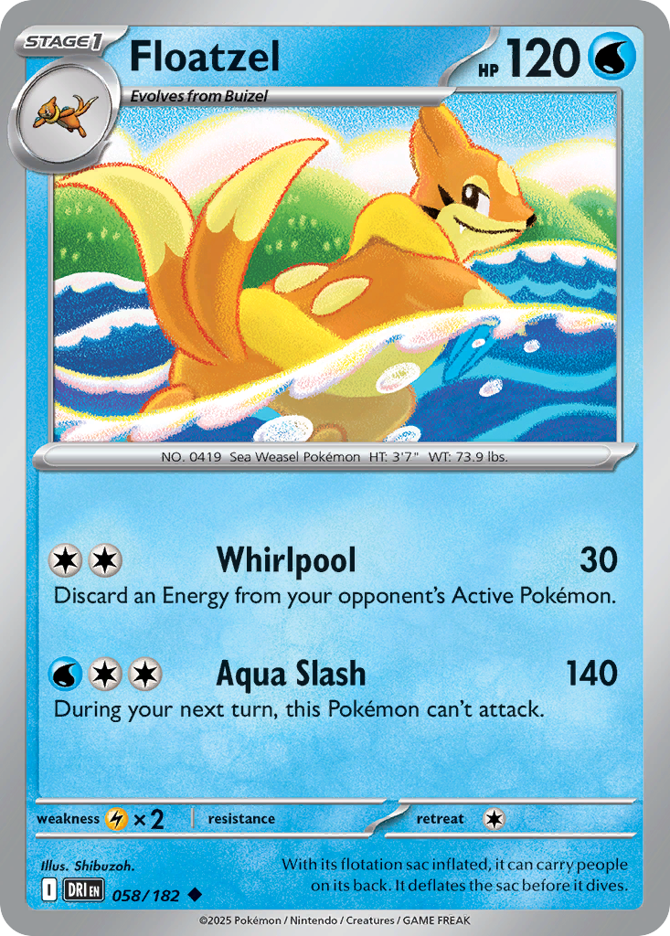 Floatzel (Reverse Holo) 058/182