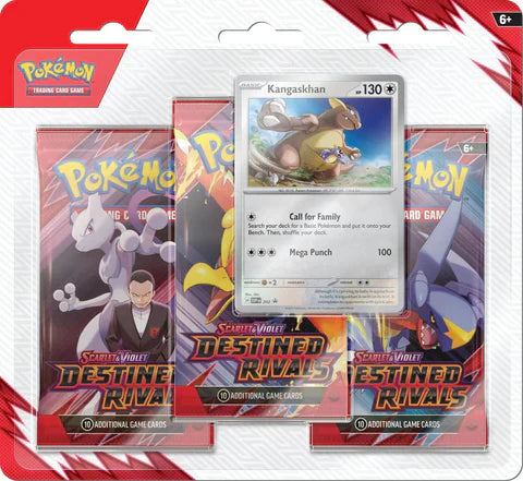 Pokémon TCG: Scarlet & Violet-Destined Rivals 3 Booster Packs & Kangaskhan Promo Card