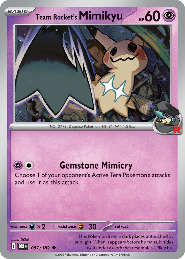 Team Rocket's Mimikyu (Reverse Holo) 087/182