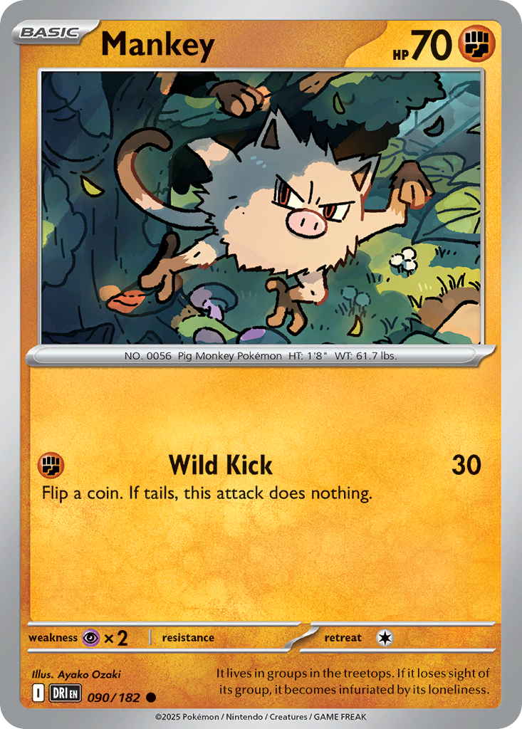 Mankey (Reverse Holo) 090/182