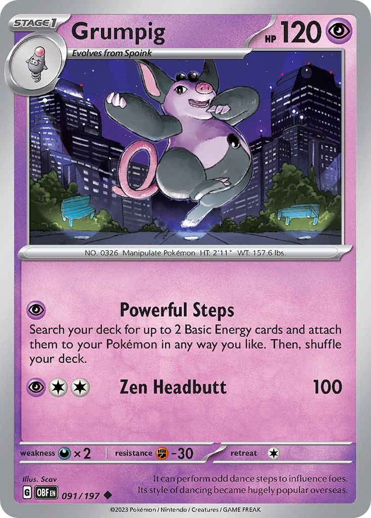 Grumpig (Reverse Holo) 091/197