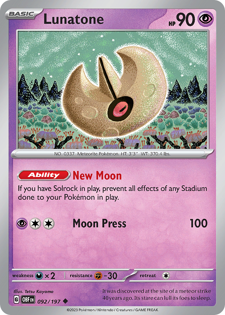 Lunatone (Reverse Holo) 092/197