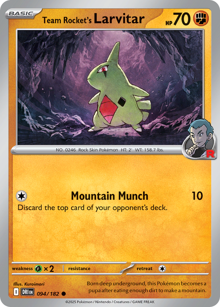 Team Rocket's Larvitar (Reverse Holo) 094/182