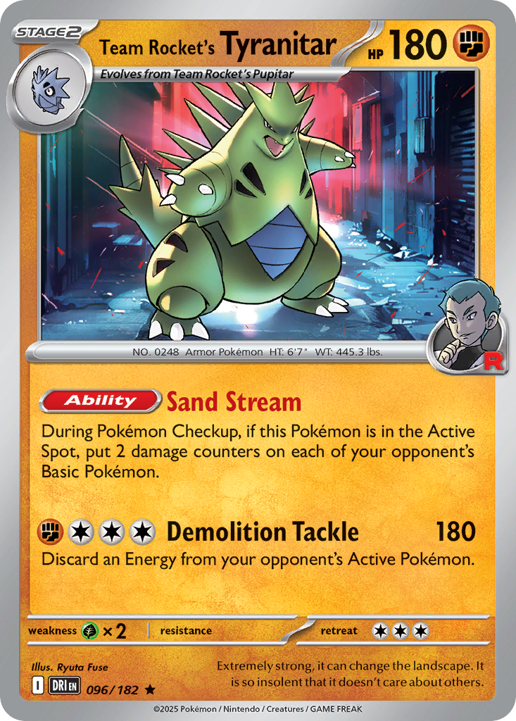 Team Rocket's Tyranitar (Holo) 096/182