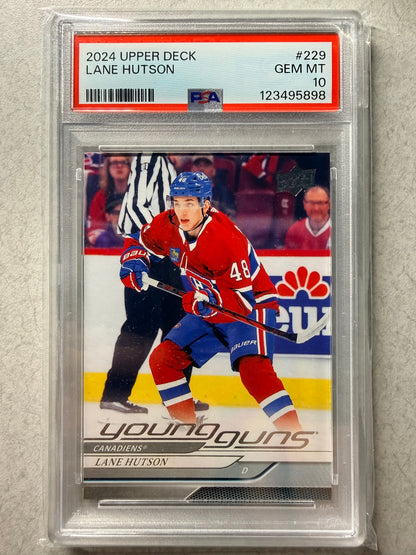 2024 UPPER DECK #229 LANE HUTSON YOUNG GUNS RC ROOKIE PSA 10