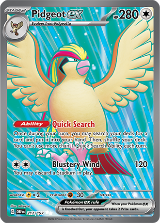 217/197 - Obsidian Flames - Pidgeot ex (Full Art)