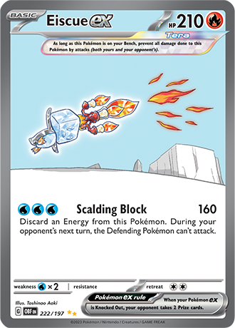 222/197 - Obsidian Flames - Eiscue ex (Special Illustration Rare)