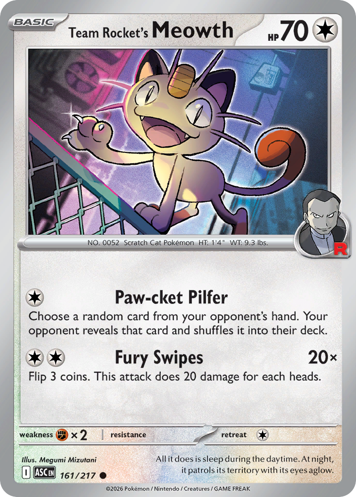 161 Team Rocket's Meowth - Ascended Heroes | Pokémon TCG