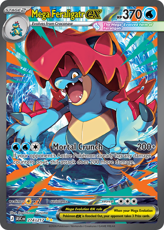 274 Mega Feraligatr Ex - Ascended Heroes | Pokémon TCG