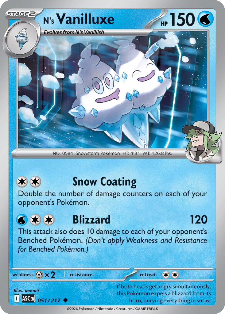 051 N's Vanilluxe - Ascended Heroes | Pokémon TCG