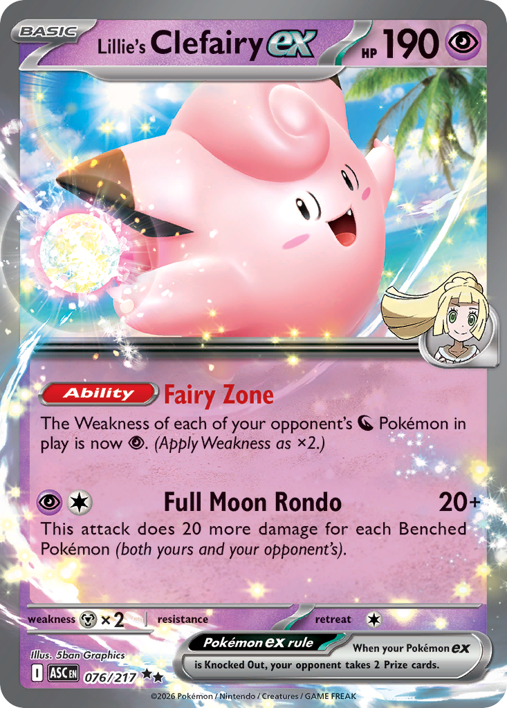 076 Lillie's Clefairy ex - Ascended Heroes | Pokémon TCG