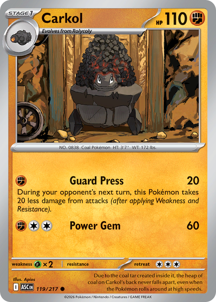 119 Carkol - Ascended Heroes | Pokémon TCG