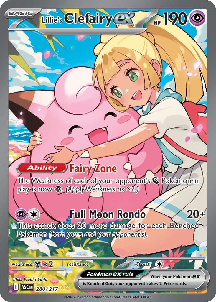 280 Lillie's Clefairy Ex - Ascended Heroes | Pokémon TCG
