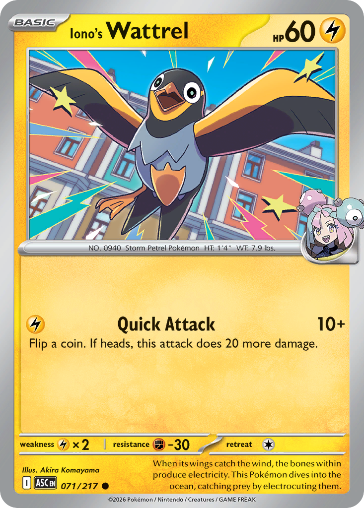 071 Iono's Wattrel - Ascended Heroes | Pokémon TCG