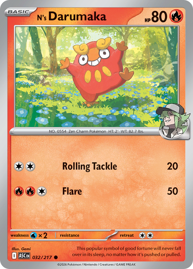 032 N's Darumaka - Ascended Heroes | Pokémon TCG